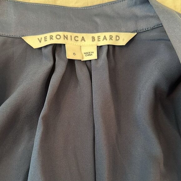 Veronica Beard - Agatha Steel Blue Silk Mini Dress-H17 - Picture 12 of 12